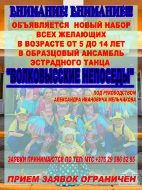 Образцовый ансамбль эстрадного танца «Волковысские непоседы»